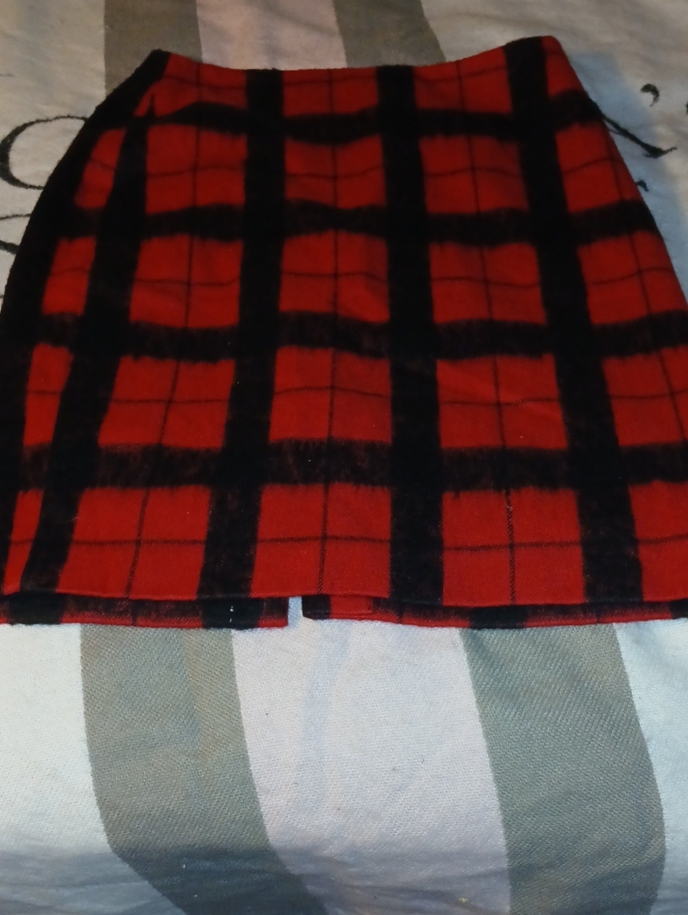 Talbots Red and Black Plaid Mini Skirt